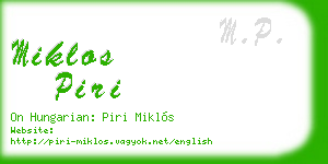 miklos piri business card